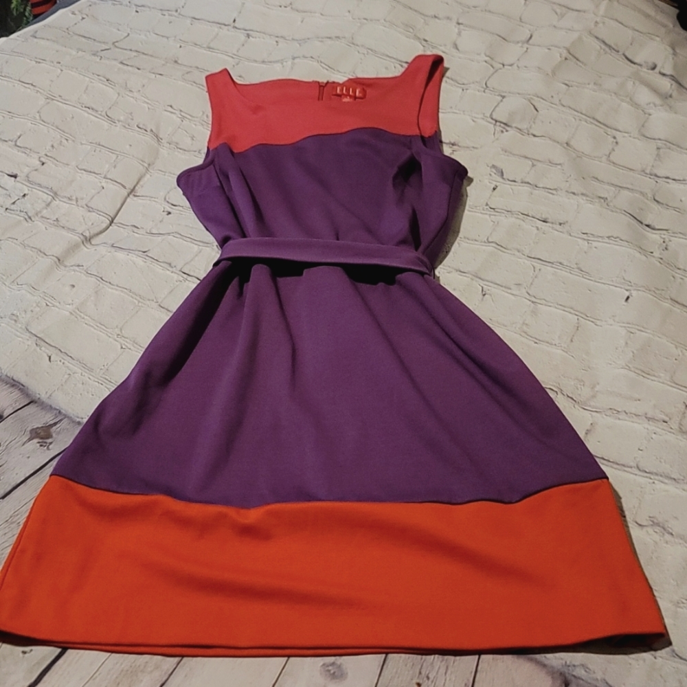 🌸2 For $30 Item🌸 Like New Elle Colorblock Fit & Flare Dress Size 8
